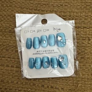 Blue Press-On Nails